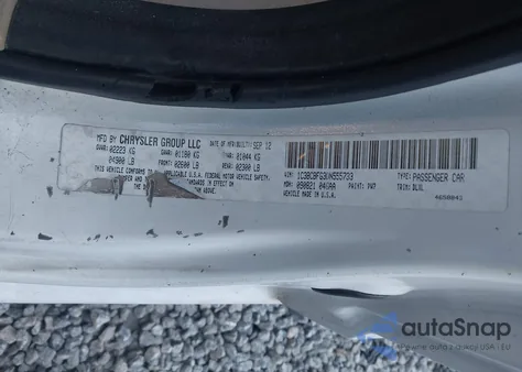 2013 Chrysler 200 Limited z USA, uszkodzony, nr VIN 1C3BCBFG3DN555733